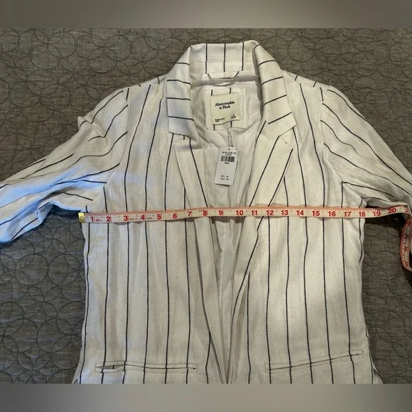 Abercrombie & Fitch striped linen lightweight open blazer jacket small NWT - Picture 6 of 7